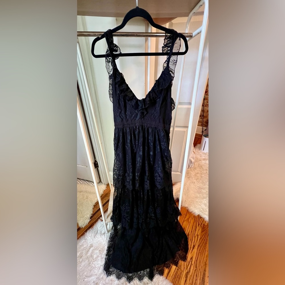 Tobi Black Lace Maxi Dress